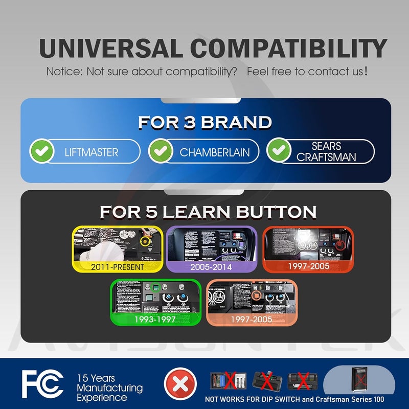 Avisontek 2X 953EV/EVC Universal Chamberlain Garage Door Opener Remote【10-Year-Warranty】 - Image 2